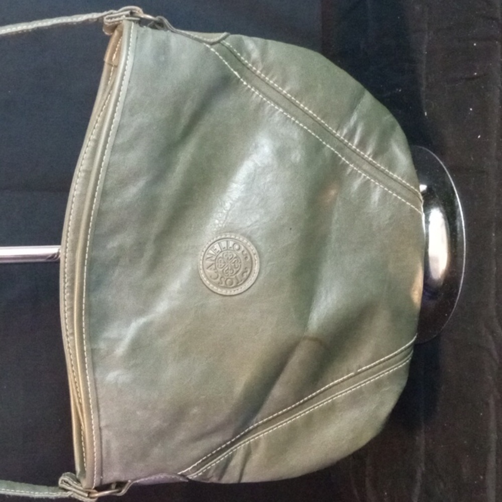 Toscanello Green Leather Crossbody Bag